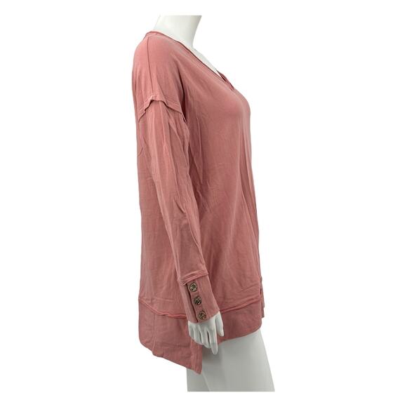 Soft Surroundings Top Womens Medium Peach Pink Palta Tunic Fall Lounge Lagenlook - Picture 3 of 7